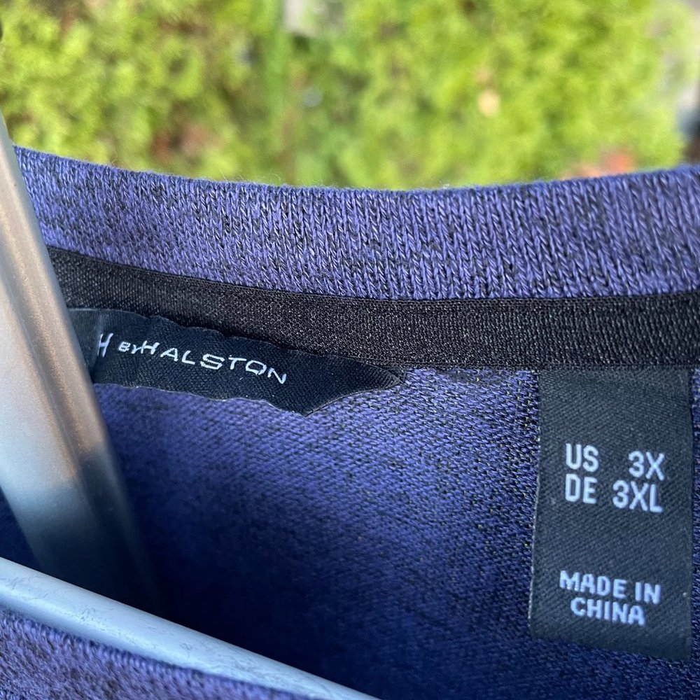 H by Halston long sleeved , scoop neck Top, purple and black, size 3X - Picture 3 of 4